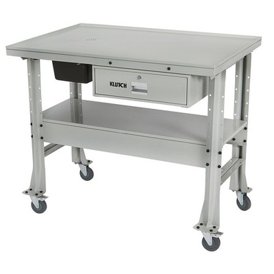 Klutch Heavy-Duty Tear Down Table Workbench with Drain, 1000-Lb. Capacity