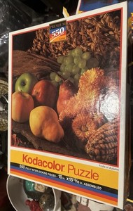 Vintage New 1991 Kodacolor Premium 550 pc Puzzle 15x15 15/16 Fruits Of Autumn