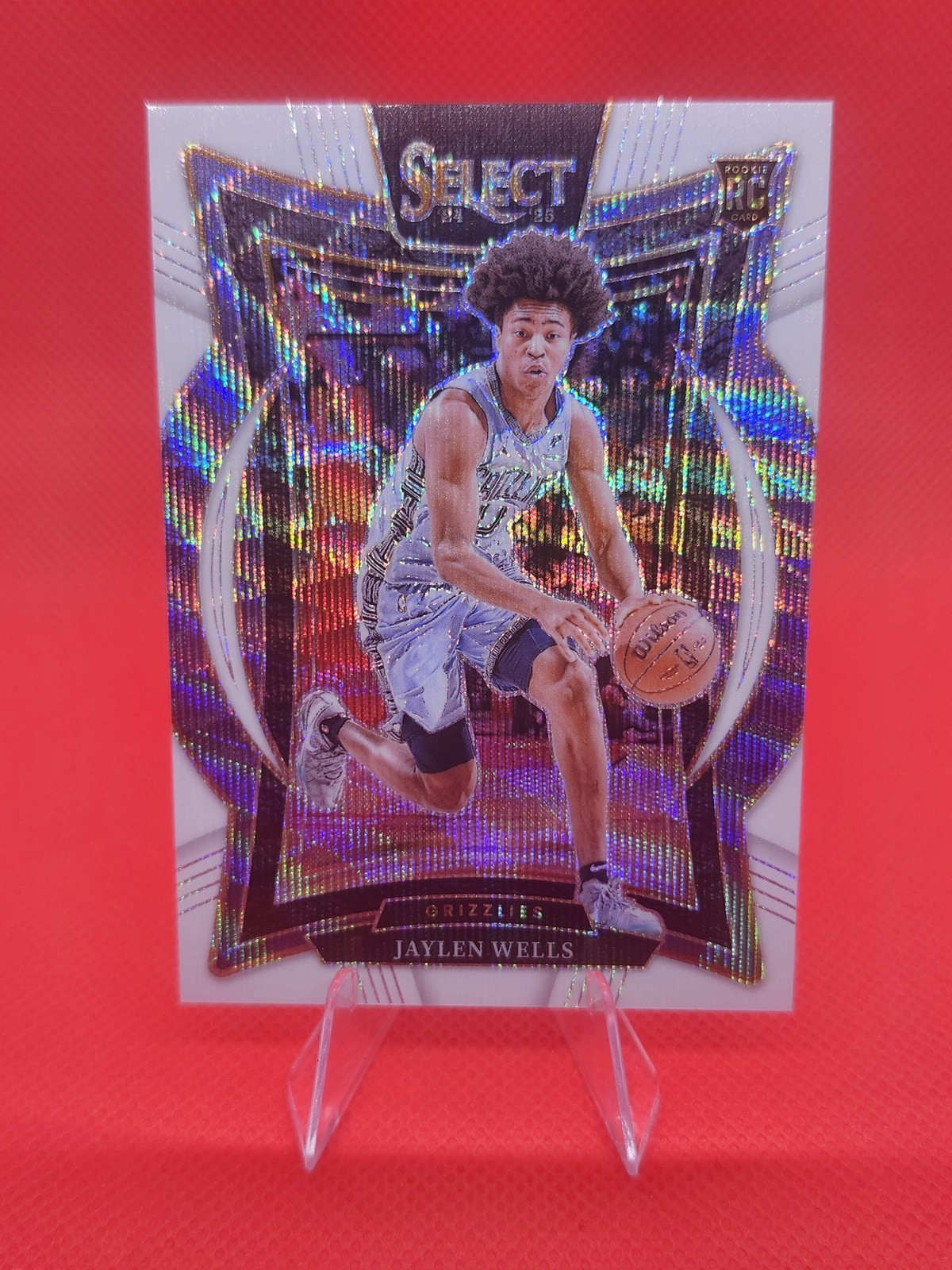 2024-25 Panini Select - Concourse Jaylen Wells #79 White Wave Prizm /99 (RC)