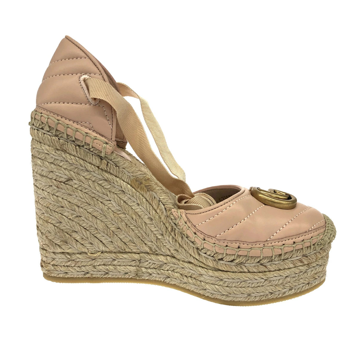 GUCCI GG Marmont Sandals 35 573023 Pink Espadrilles Women's Shoes Shoes thumbnail 3