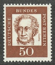 Berlin 1961 MNH Mi 208 Sc 9N185 Johann Wolfgang von Goethe,German poet **