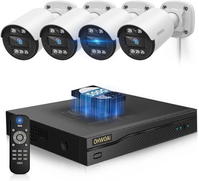 Home Surveillance DVR 5MP AI Human Detection Wired Cameras