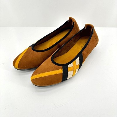 Arche Onyter Shoes Women's 6 / 37 Ballet Flats Colorblock Suede Leather Slip On