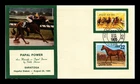 DR JIM STAMPS US COVER QUARTER HORSE FDC BACK COMBO PASTED ON CACHET HAND CANCEL