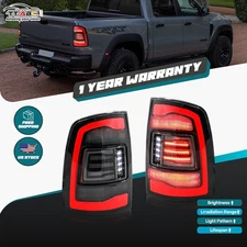LED Tail Lights Assembly for Dodge Ram 1500 2500 2009-2018 Rear Lamps Sequential