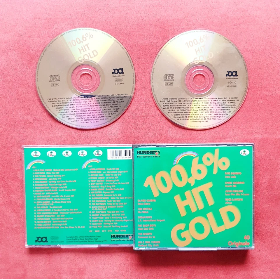 100,6% HIT GOLD Doppel CD in der Fat-Box 1994 mit 40 Titeln sehr gut erhalten