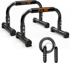 Push up Bars Parallettes, 10  Heavy-Duty Steel Dip Bars with Non-Slip Foam Handl