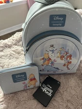 Loungefly Disney Winnie The Pooh Ice Skating Snow Globe And Wallet Set NWT!