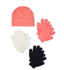 Girl's Set of 3 Pairs of Gloves and a Hat NEW Wonder Nation
