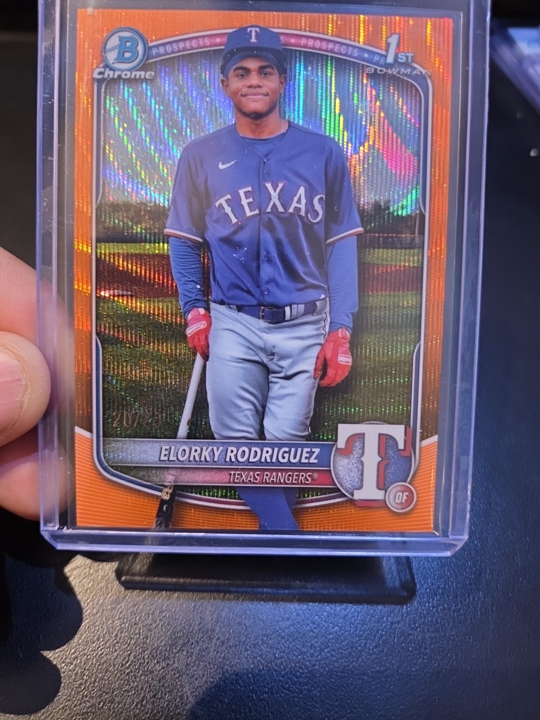 2025 Bowman Chrome Prospect 1st Orange Refractor /25 Elorky Rodriguez