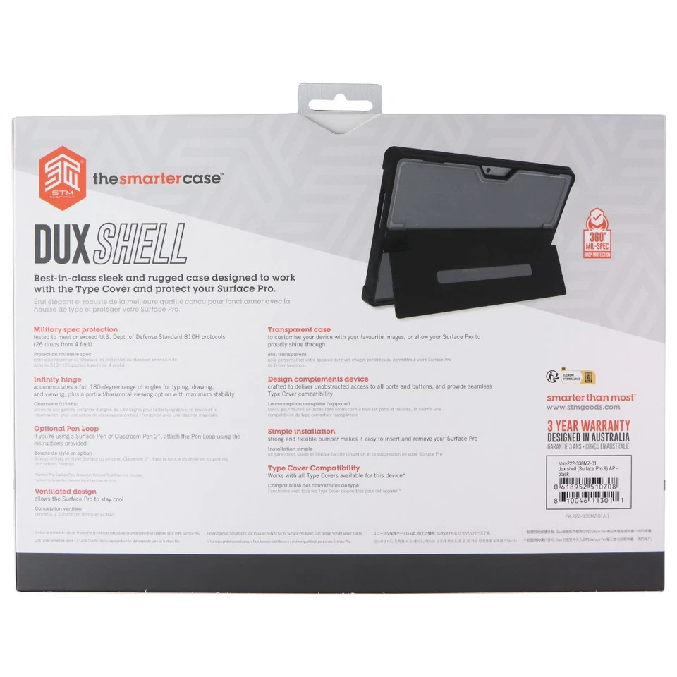 Estuche resistente STM Dux Shell para Microsoft Surface Pro 9 - negro Foto 2 de 2