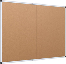 Cork Bulletin Board/Foldable Noticeboard, 36 X 24 Inches, Silver Aluminium Frame