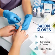 100 4ml. Nitrile Salon Barber Hair Stylist Dye Coloring Gloves Latex Powder Free