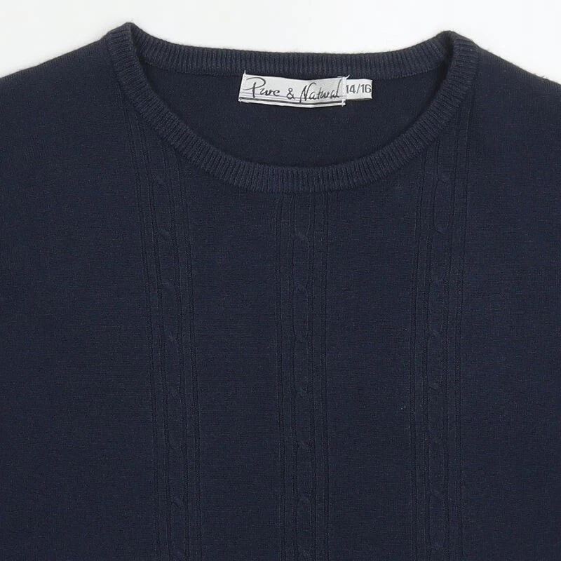 Pure & Natural Womens Blue Round Neck Acrylic Blend Jumper Size 14 - Image 4 of 4