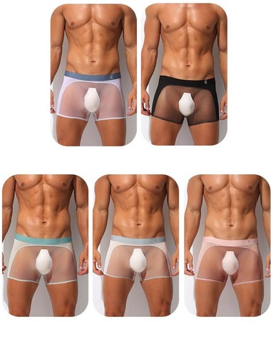 Men's Ultra-thin See Through Underwear Breathable Boxer Briefs Seamless Lingerie - Picture 14 of 24