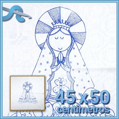 Virgen - Alemanisco 45x50cm para Bordar | Esquemas Virgen de Guadalupe para Bord
