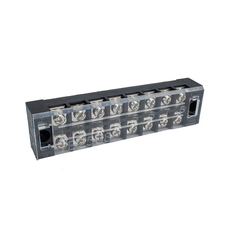 Dual Row 8 Position Screw Terminal Electric Barrier Strip Block 600V 25A TB-2508 - Image 2 of 3