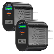 65W Type C Super Fast Charging Wall Charger PD QC3.0 Adapter for iPhone Samsung