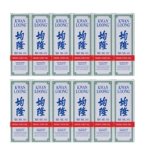 12x Kwan Loong 57ml Medicated Oil Menthol & Eucalyptus Oil Stomach Pain Relief