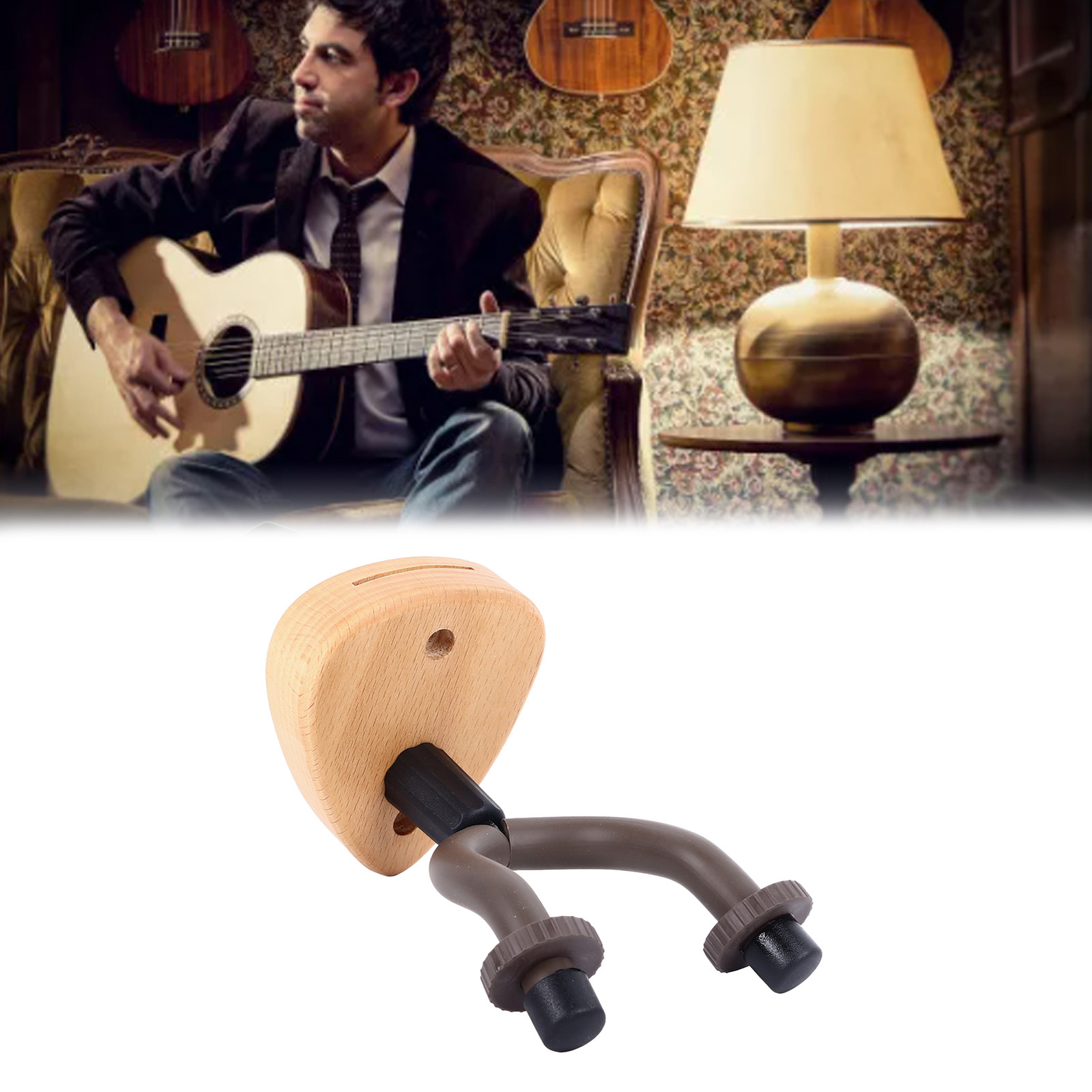 (350mAh Battery))Guitar Wall Mount Easy Installation Guitar Wall Hanger