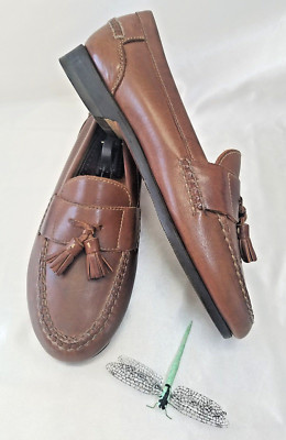 Johnston and Murphy Shoes Mens Slip on Tassel Brown Leather  display picture 3