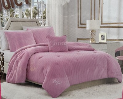 Juicy Couture Piece Bed Set Juicy Logo Queen Pink Soft Cozy