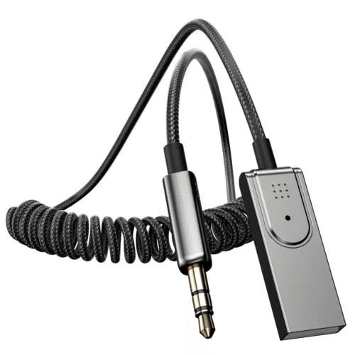Aux to Bluetooth 5.1 Adapter 3.5mm Bluetooth Receiver Microphone for Car 