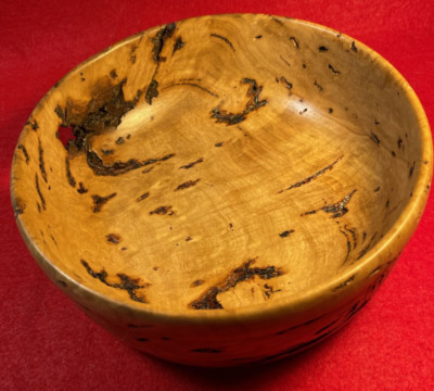 Walnut Wood Rustic Hand Turned Bowl 7 1/4x3  Art Deco Signed NEW, ONE OF A KIND