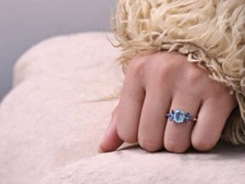 Anelli di bigiotteria d'argento di pietra principale acquamarina