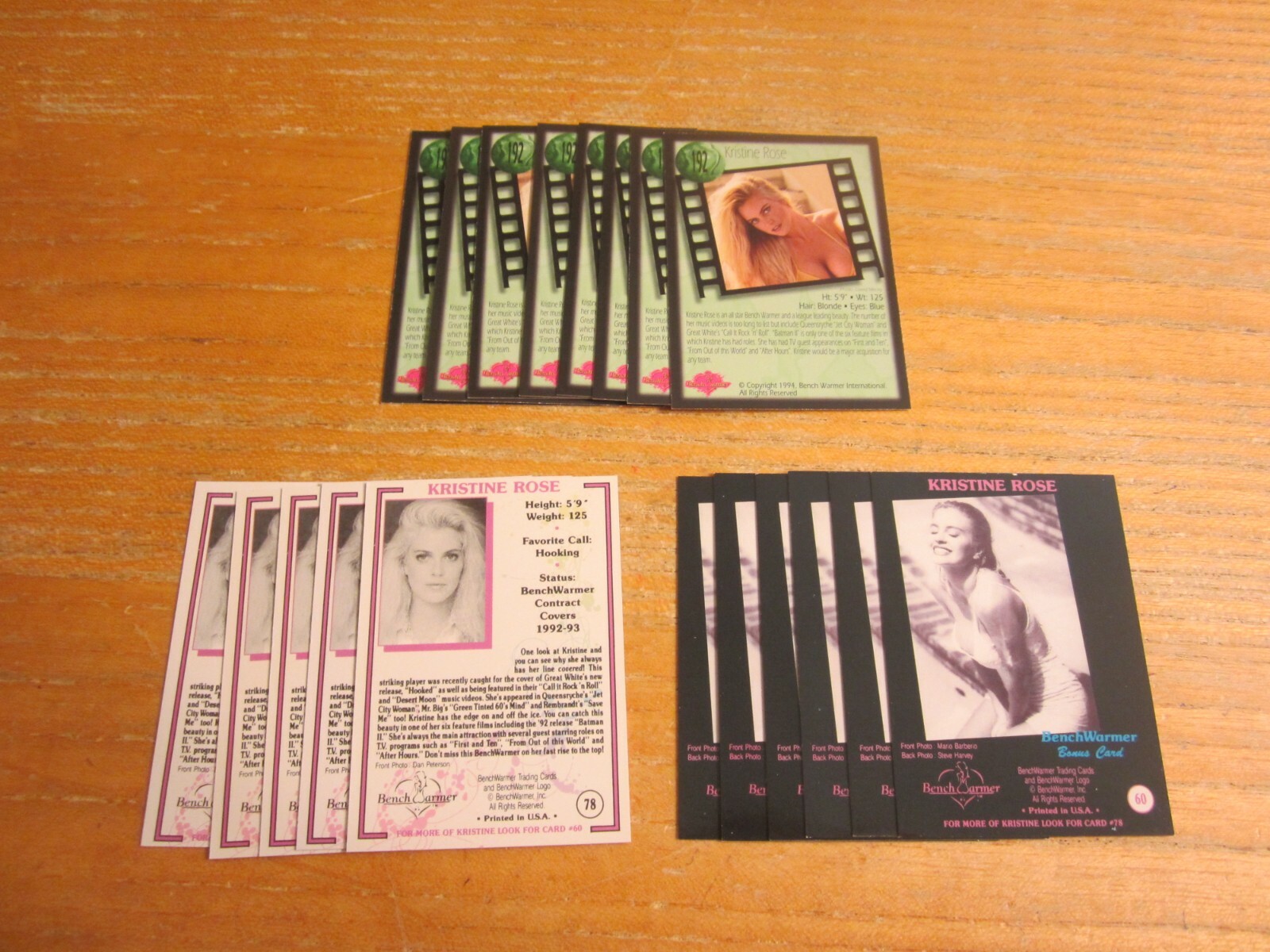 Kristine Rose Actress/Model Lot of 19 Trading Cards Bench Warmer