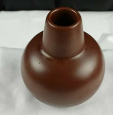 BELLA VASE HANDMADE MATTE MAROON VASE SIGNED STEINBORN & GRUEN VENICE CA STUDIO