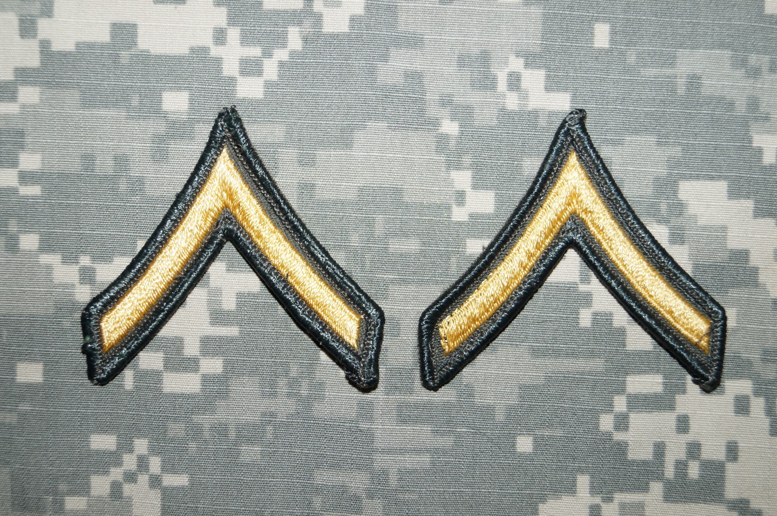 US Army Female Private 2 PV2 E 2 Stripes Sew On Dress Green Uniform 
