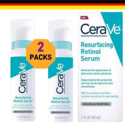 NUE 2 PACKUNGEN Cerave Resurfacing Retinol Serum Hautpflegecreme 30ml DE