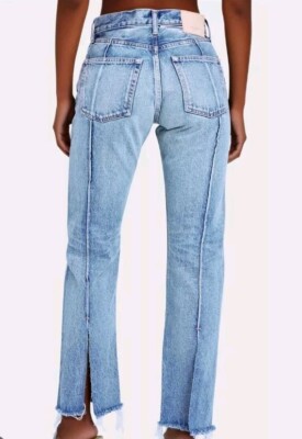 Moussy Vintage Siena Straight High Rise Jeans Button Fly Medium Wash 27