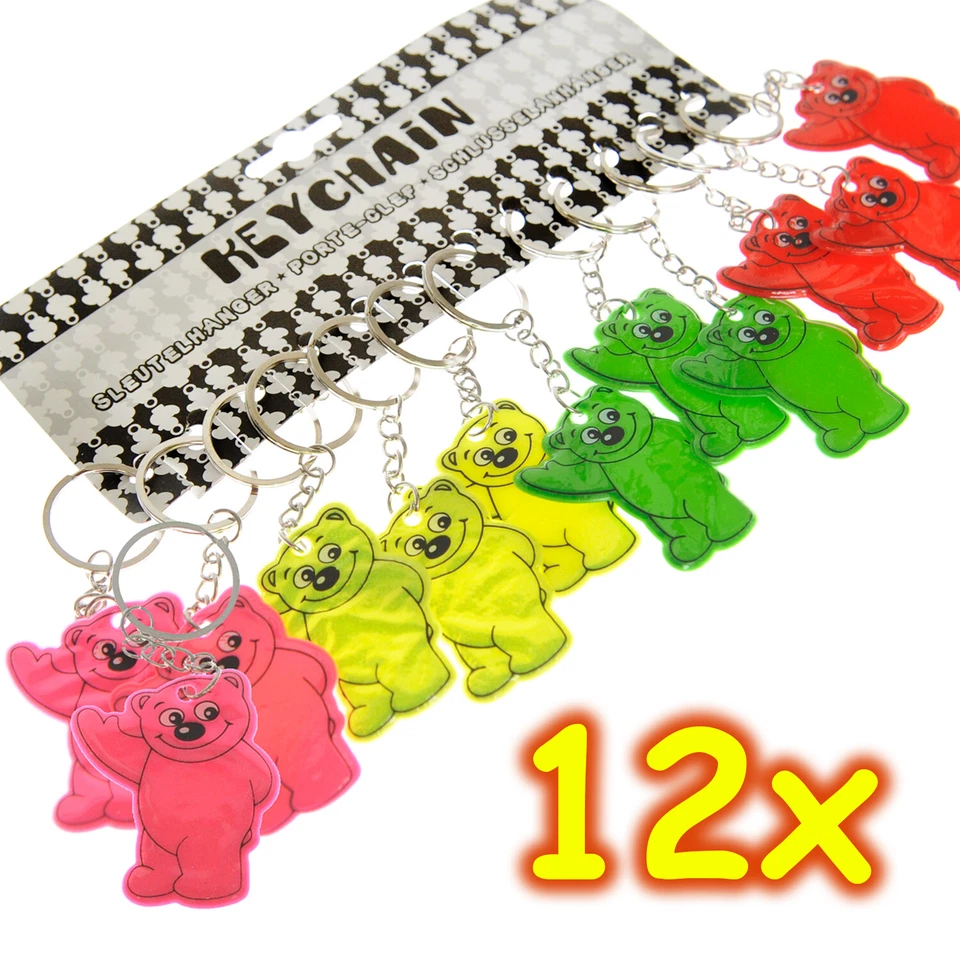 CARPETA 12 PORTACHIAVI - orsacchiotto orsacchiotto riflettore ciondolo bambini regalo festa