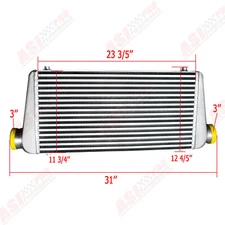 Aluminum Universal Turbo Intercooler 3'' Inlet/Outlet 1000HP 24''x12''x4''