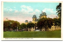 Antique State School for Deaf and Dumb, Columbus, OH Postcard