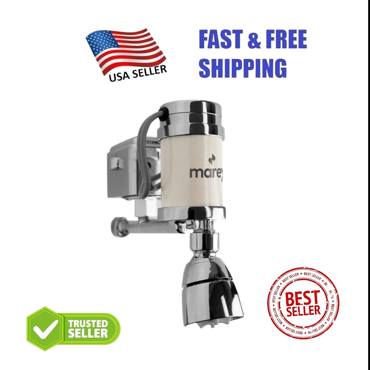 NEW MAREY HOME COMPACT TANKLESS SHOWER WATER HEATER MINI MAREY