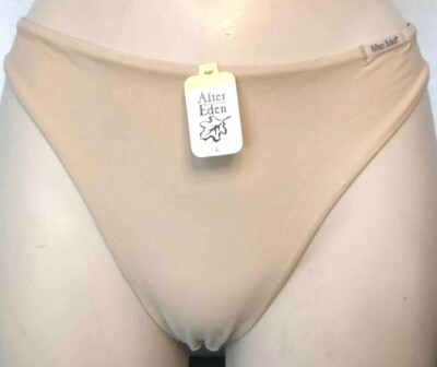 After Eden Sensitive in S, L, XL String Tanga in Beige Sand Stretch microfaser 
