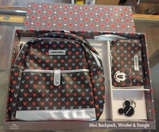 Disney Mickey Mouse Mini Backpack, Wristlet  Dangle Keychain Gift Set NIB