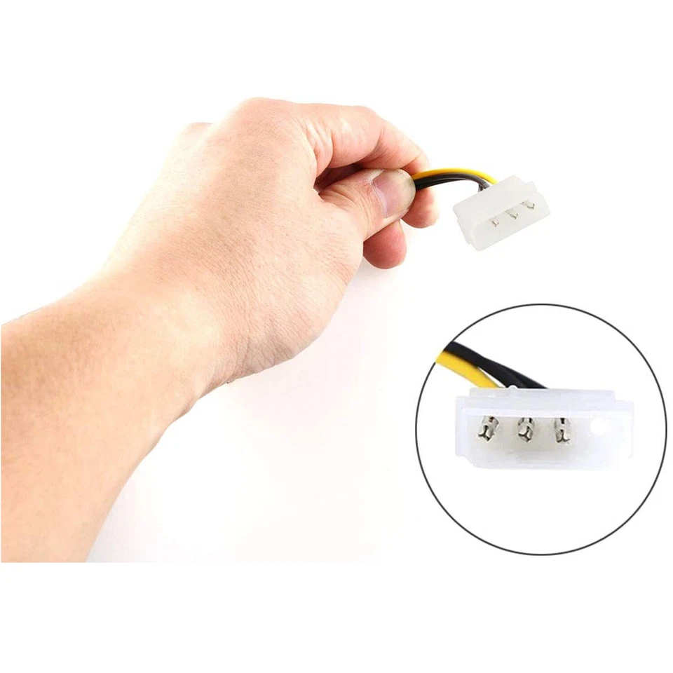 100pcs 3-Pin ATX Fan to 4-Pin Molex IDE Connector PC CPU Fan Power Adapter Cable - Image 2 of 4