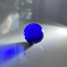 Lot of 10 Blue Glass Game Marbles 15.8mm each , Collectors, Game Replacement