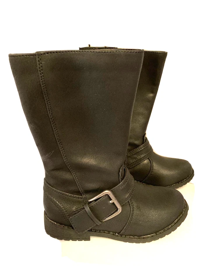 摩托车风格靴子 Kenneth Cole 黑色硬片 2 女孩尺寸 11 M — 第 2/4 张图片