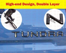 3D Raised Tailgate Insert Letters for Toyota Tundra 2014-2021, Gray/ Black