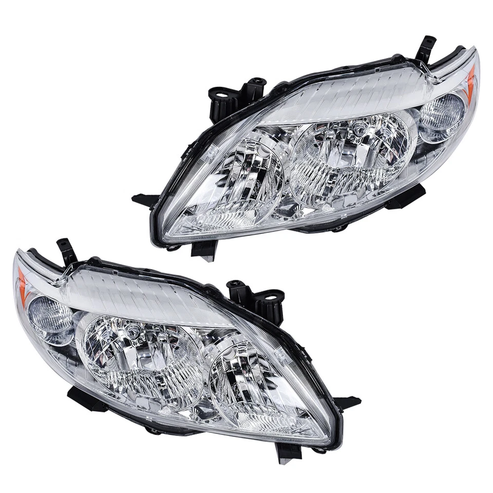 Faros izquierdo + derecho para Toyota Corolla 2009-2010 tipo halógeno carcasa cromada Foto 4 de 4