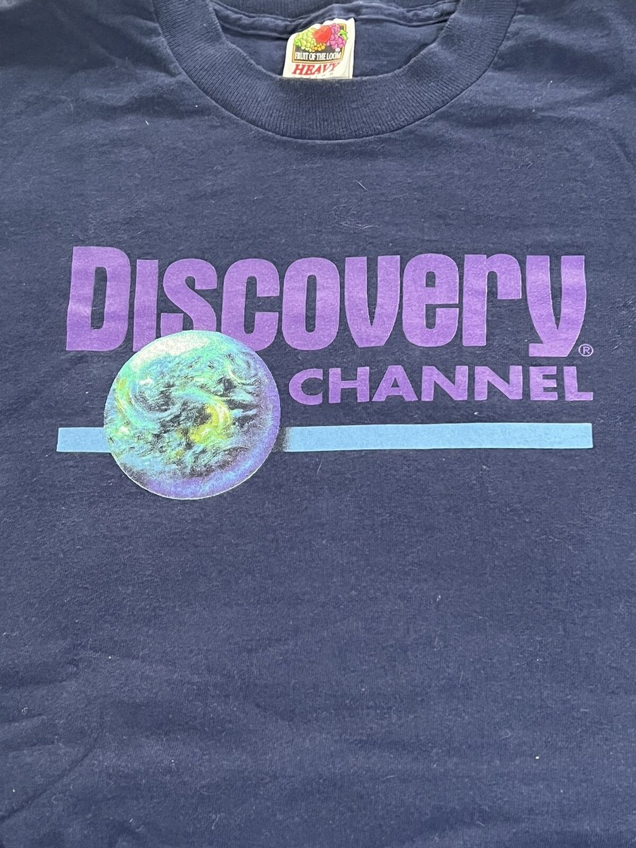 Vintage 90s Discovery Channel T Shirt Single Stitch Size XL