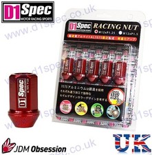 D1 Spec Racing Wheel Nuts Red P1.25 Fits Subaru 350z 200sx Skyline R33 Swift D1 Spec Racing Wheel Nuts Red P1.25 Fits Subaru 350z 200sx Skyline R33 Swift