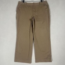 Gap Womens Straight Ankle Pants Size 12 Tall Khaki Brown Beige Mid Rise 12T