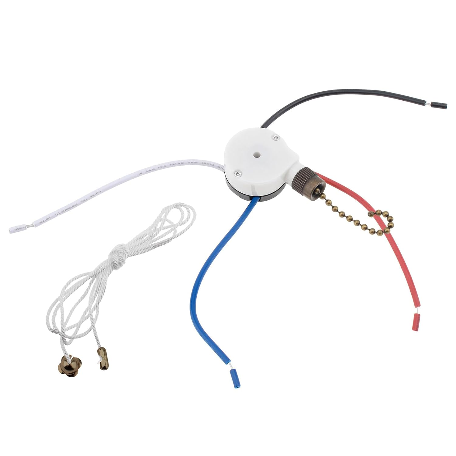 3-Speed Zing Ear E89885 Ceiling Fan Pull Chain Switch Ze-208S 4-Wire-image