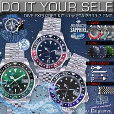DO IT YOUR SELF KIT SUBMARINE DIVE EXPLORER  fit ETA-2893-2 GMT, SW 330, Ø 40 MM